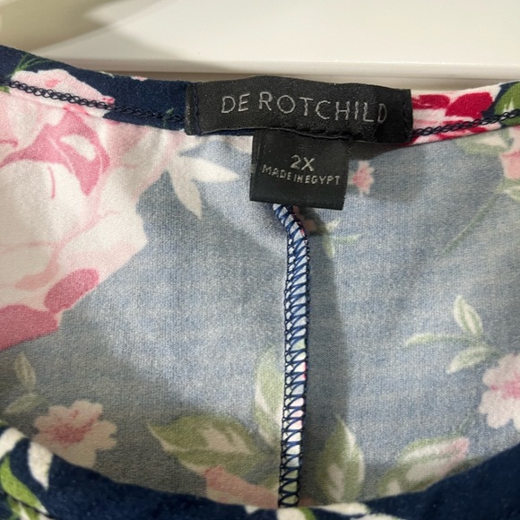 DE ROTCHILD Elegant Floral Navy Dress - Picture 2 of 3